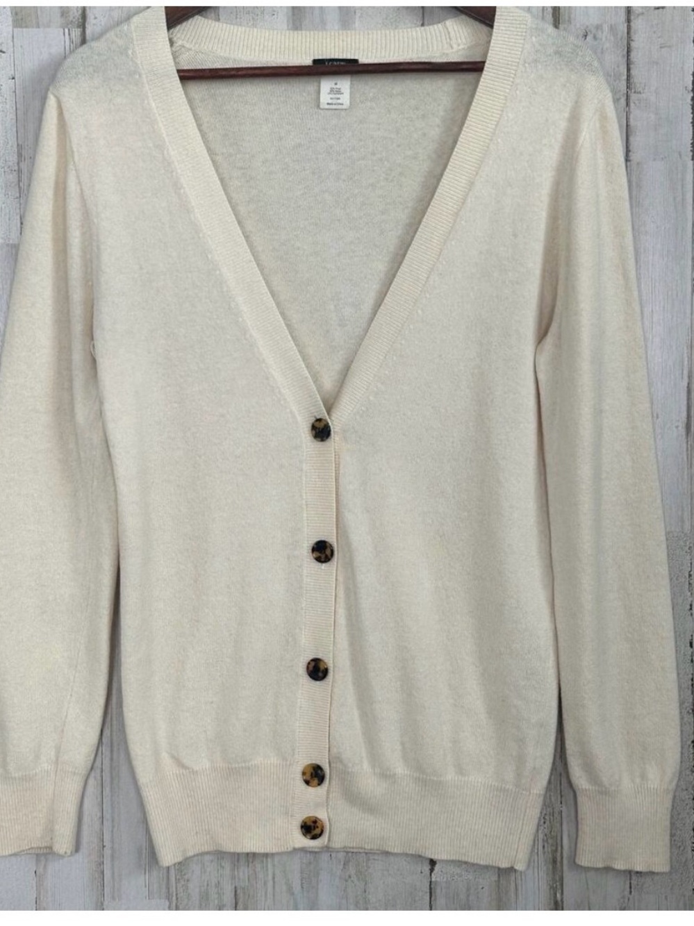 Women’s J.Crew Medium Cream Wool/Cashmere Cardigan